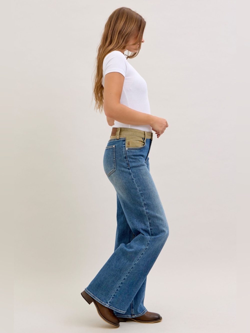 Judy Blue MR Column Straight Jeans with Corduroy Waist - Picture 6 of 11